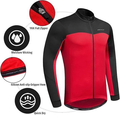 Miniatura 3 de Przewalski Chaqueta térmica de ciclismo para hombre de manga larga con 3 bolsillos traseros