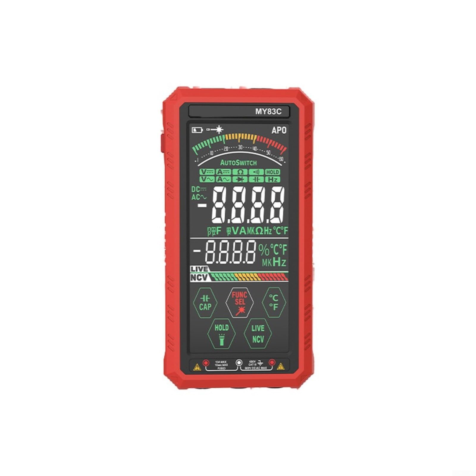 Multimètre numérique intelligent tactile 6000 counts avec NCV et charge USB-C - 8