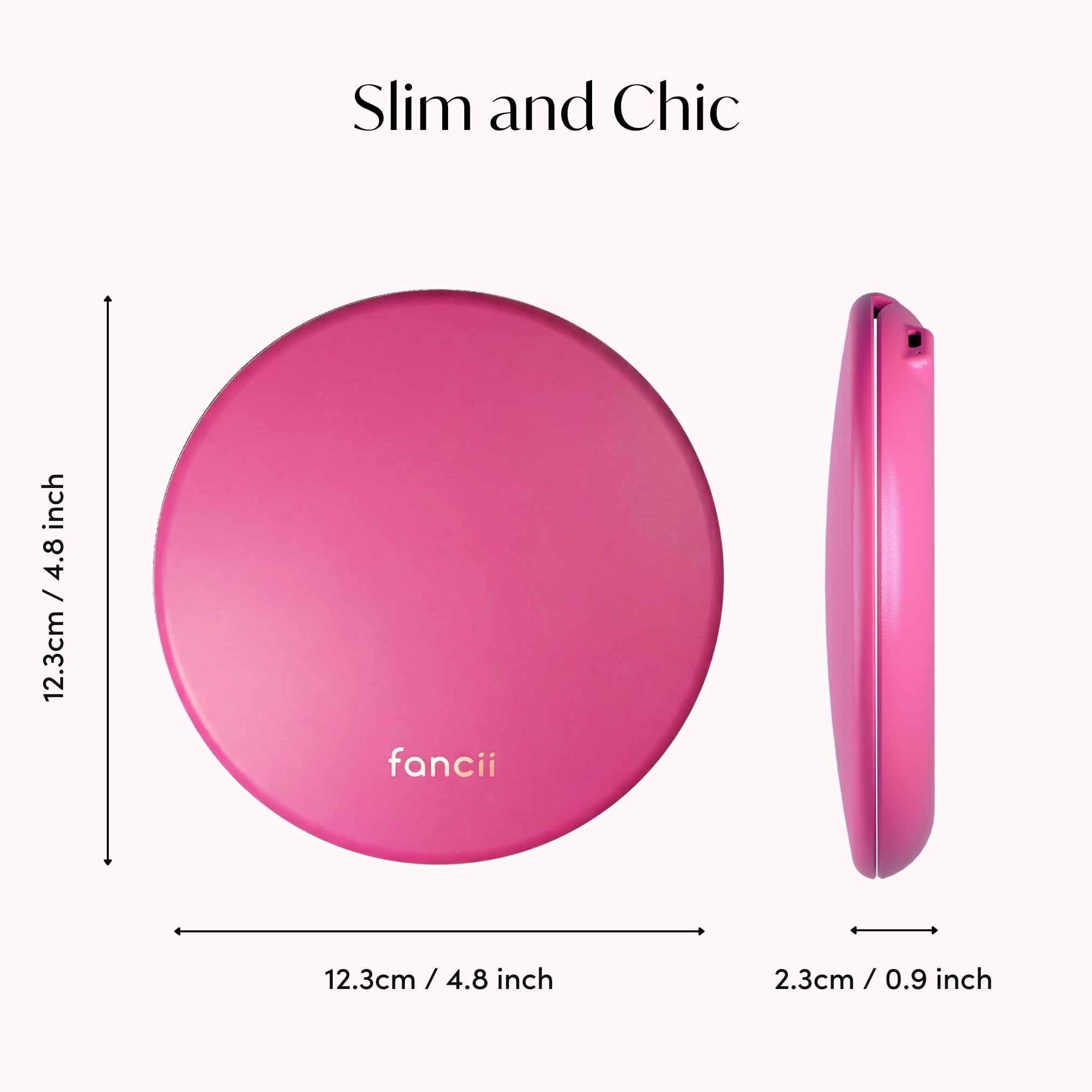 Fancii Taylor Kompakter Reisespiegel mit Licht, wiederaufladbar, 10-fach/1-fache Vergrößerung, 3 LED-Lichteinstellungen, ideal für Make-up, Ausbesserungen unterwegs (Magnolia Burst)