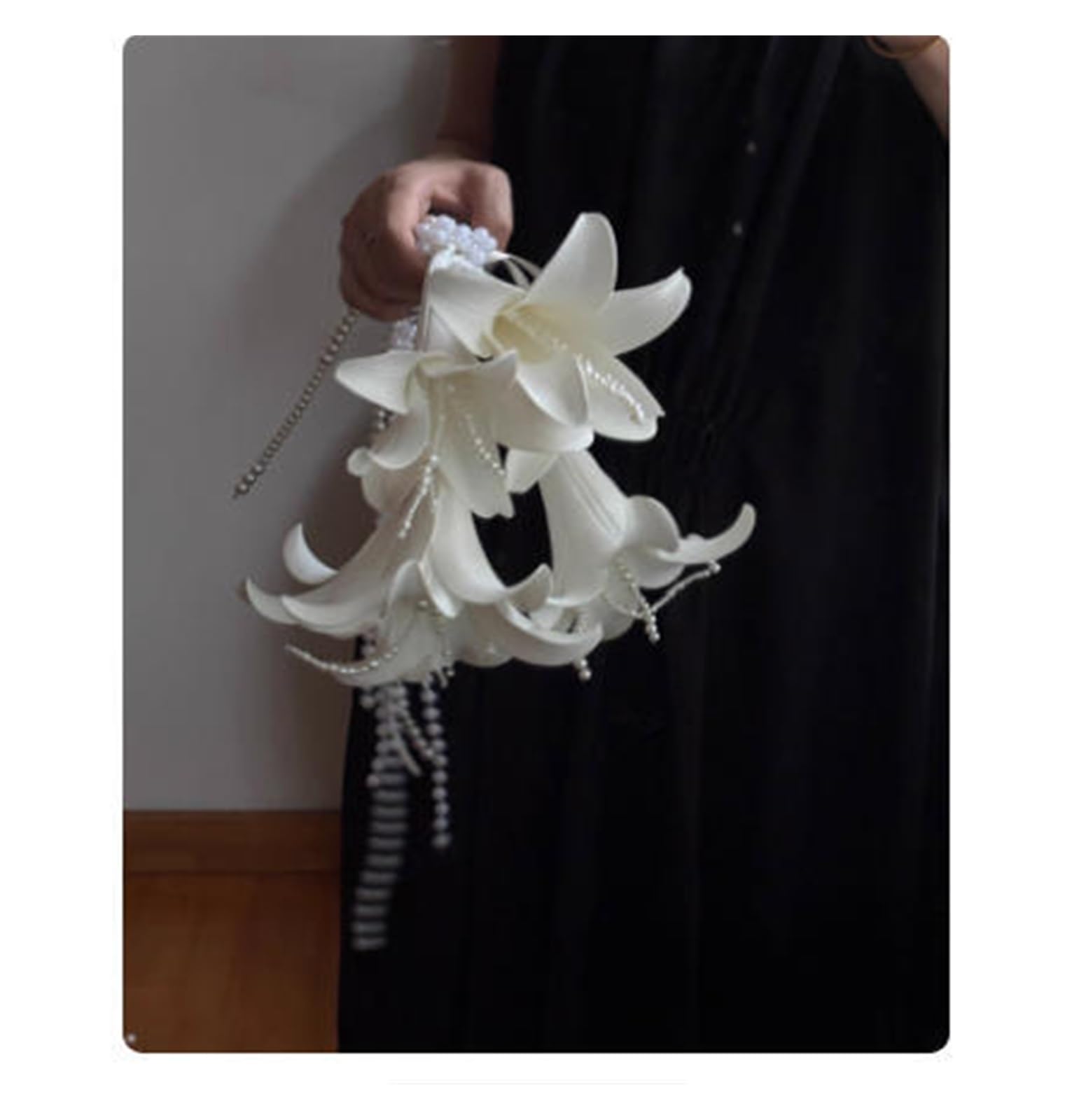 Gijmzy Purple White Bridal Bridesmaid Wedding Bouquet Waterfall