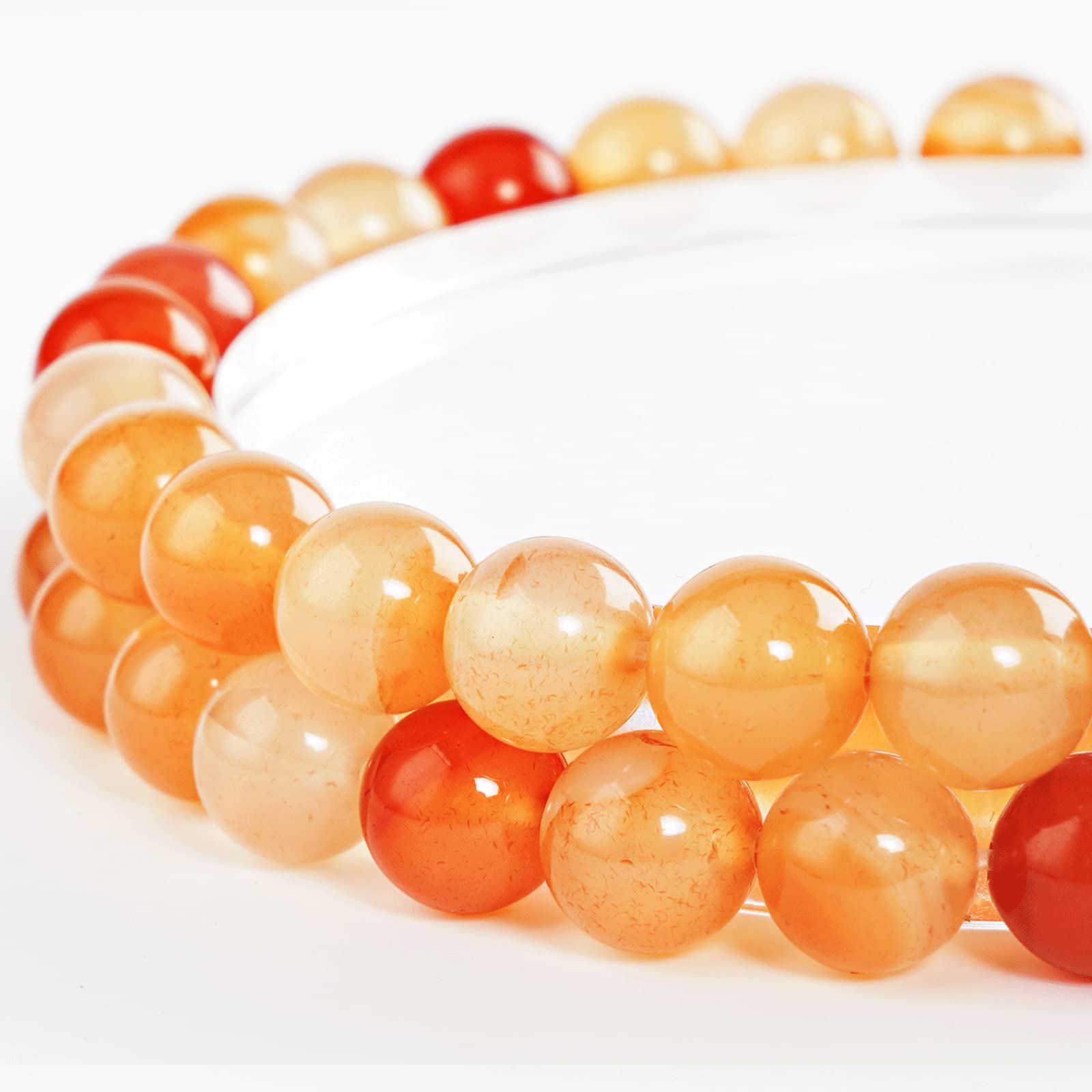 Natural Mix Red Agate Round Beads 8mm 45Pcs for DIY Jewelry Making