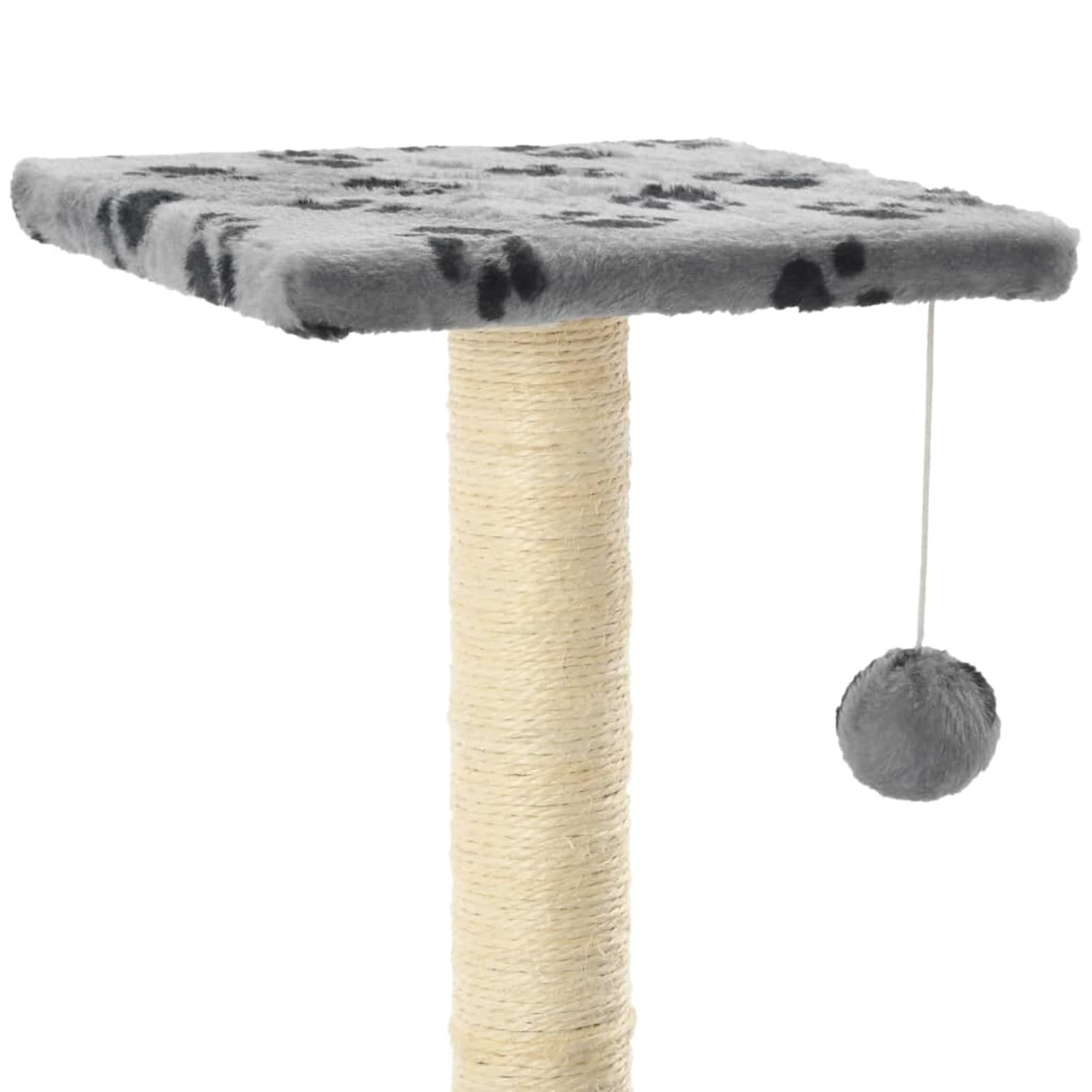 Rascador para Gatos con Poste de sisal, Rascador Gato, Arbol Rascador para Gatos, Gatos Accesorios, Torre Gatos, Arranhador para Gatos, Casa para Gatos, 65 cm Huellas Gris