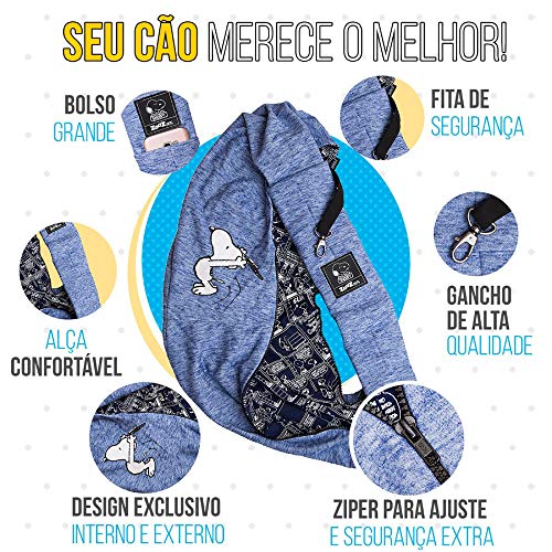 Bolsa Sling Zooz Pets Snoopy Jumping Azul Royal