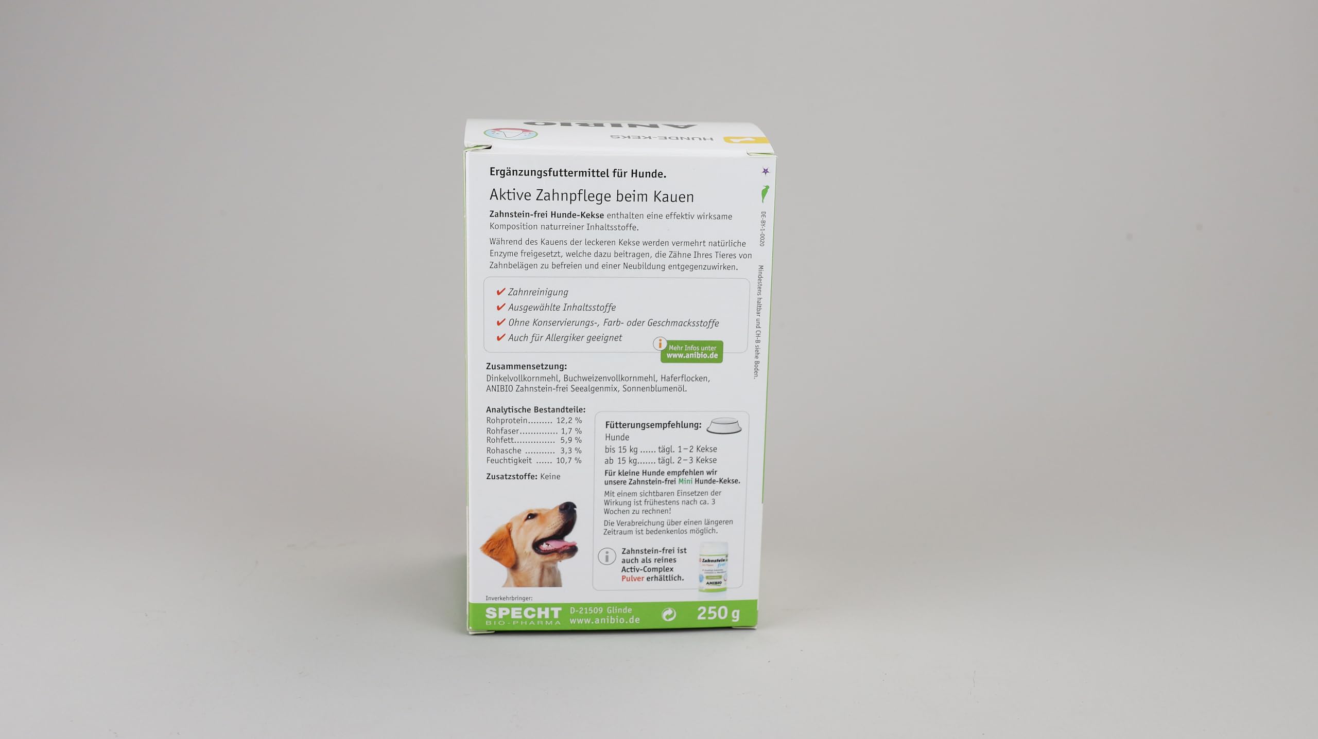 Anibio Zahnstein - frei Hundekekse 250g – Knuppies - Zahnpflege Snack für Hunde bei Zahnstein, Zahnbelag & Plaque, bekämpft Mundgeruch, Hunde Keks - Leckerlie