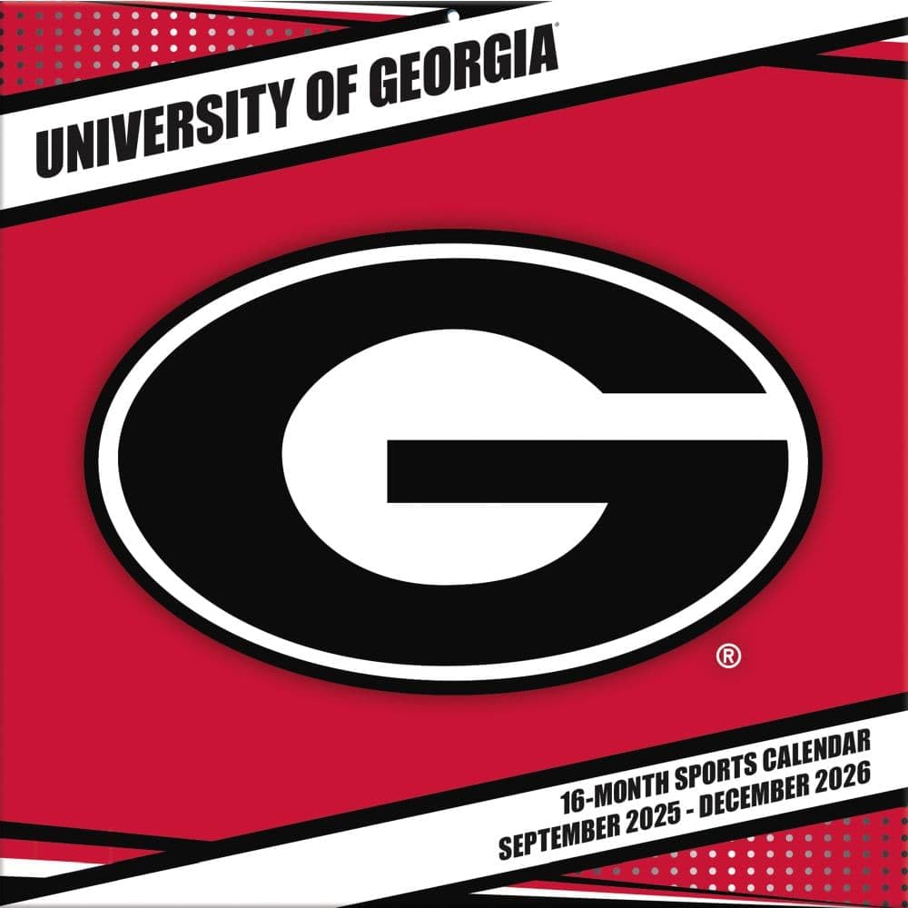 Lang Brands, LLC, NCAA Georgia Bulldogs 2026 Wall Calendar, 12'' X 12'', 16-Month Calendar with Stapled Binding