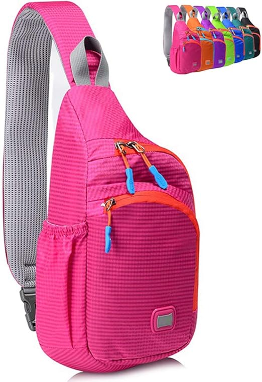Peicees Small Sling Backpack Waterproof Unisex Shoulder Bag Chest Crossbody Daypack