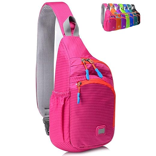 Peicees Small Sling Backpack Waterproof Unisex Shoulder Bag Chest Crossbody Daypack
