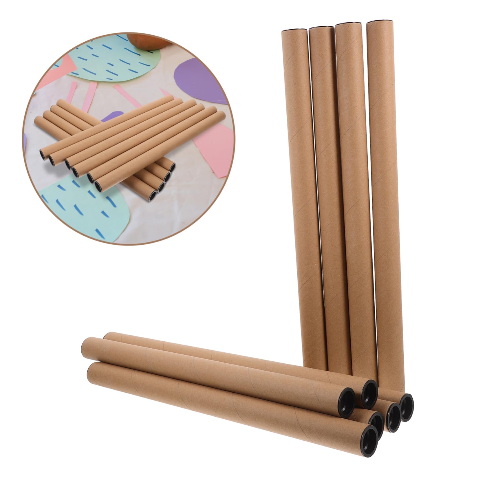 30piezas Tubo De Almacenamiento De Cartón Para Posters y Arte Para Transportar y Proteger Documentos Dibujos y Manualidades Resistente y Ligero