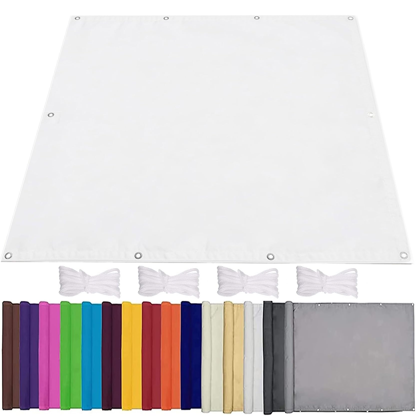 GLDYTVF Waterproof Shade Sail 2.5 x 5m Rectangle Outdoor Pergola Awning 95% UV Block Windproof Easy to Install White