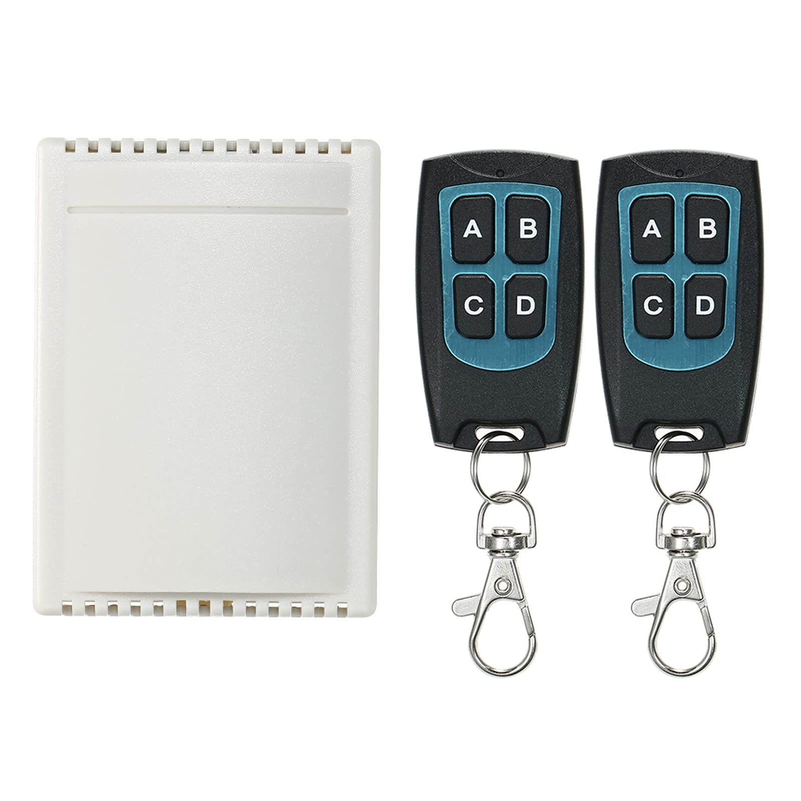 FenliDC 12V 4CH Channel 433Mhz Wireless RF Switch Long Range Wireless Remote Control Switch DC12V RF Relay Receiver Module Transmitter Toggle Switch 1527 Chip Smart Home Automation (2 Transmitter