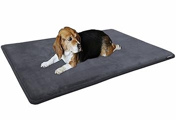 Dogbed4less Gel-Infused Large Memory Foam Fleece Pet Dog Bed Mat Pillow Topper with Waterproof Anti Slip Rubber Bottom - Fit 42