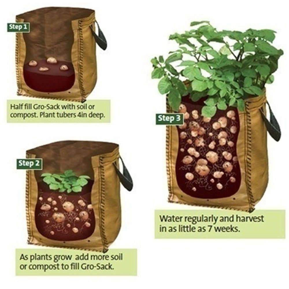 Lot 12 Sacs De Plantation 56L Tissu Non Tissé Avec Poignées - 15 Gallons Pour Légumes Fleurs