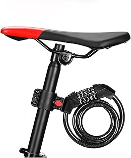 Bicycle Lock with Combination Code, 120 cm, 5 Digit Combination Code, 12 mm Thick Bicycle Lock with Holder, Waterproof, Safe, Durable, Resettable Code, for Bicycle, Tricycle, Essential Scooter, etc