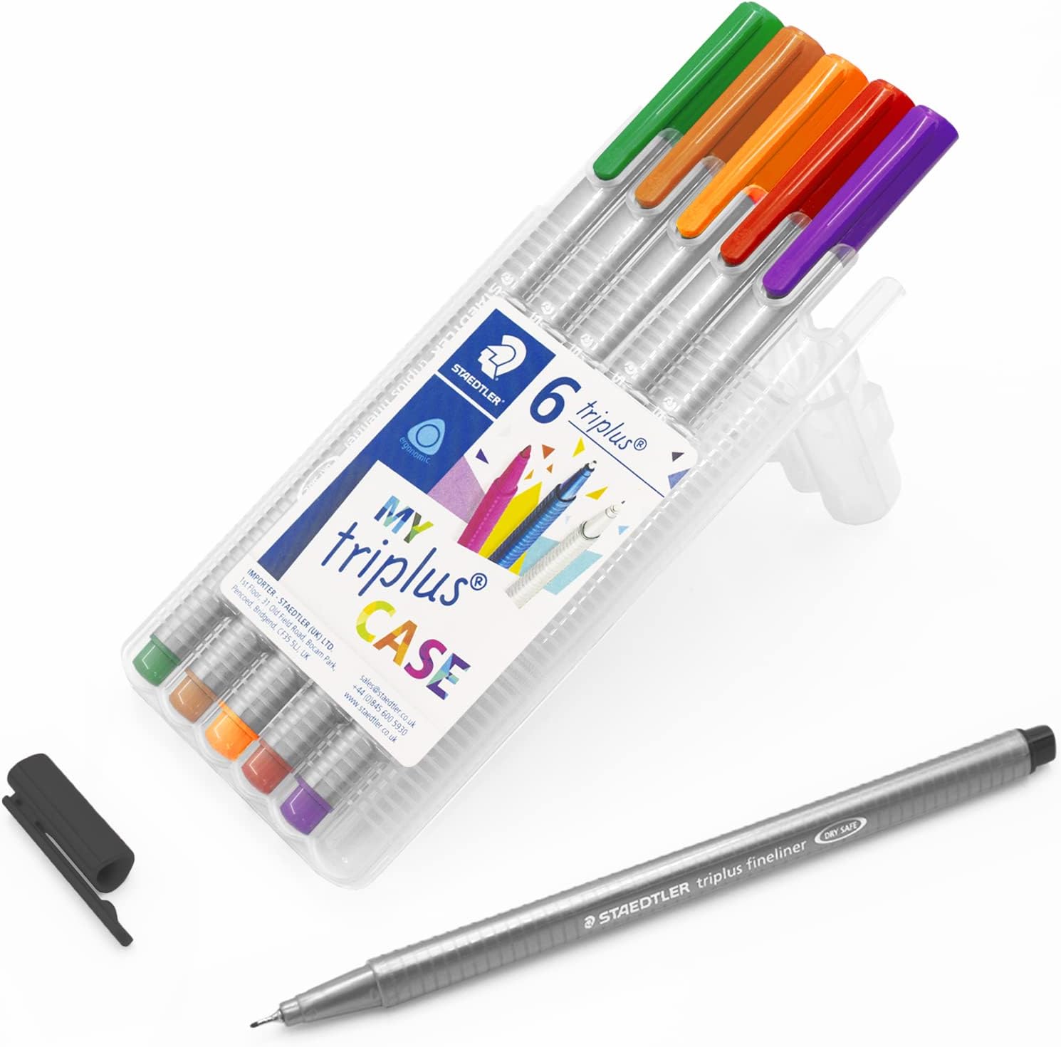 334 Triplus Fineliner Superfine Point Pens, 0.3 mm, Assorted Colours, Pack of 6