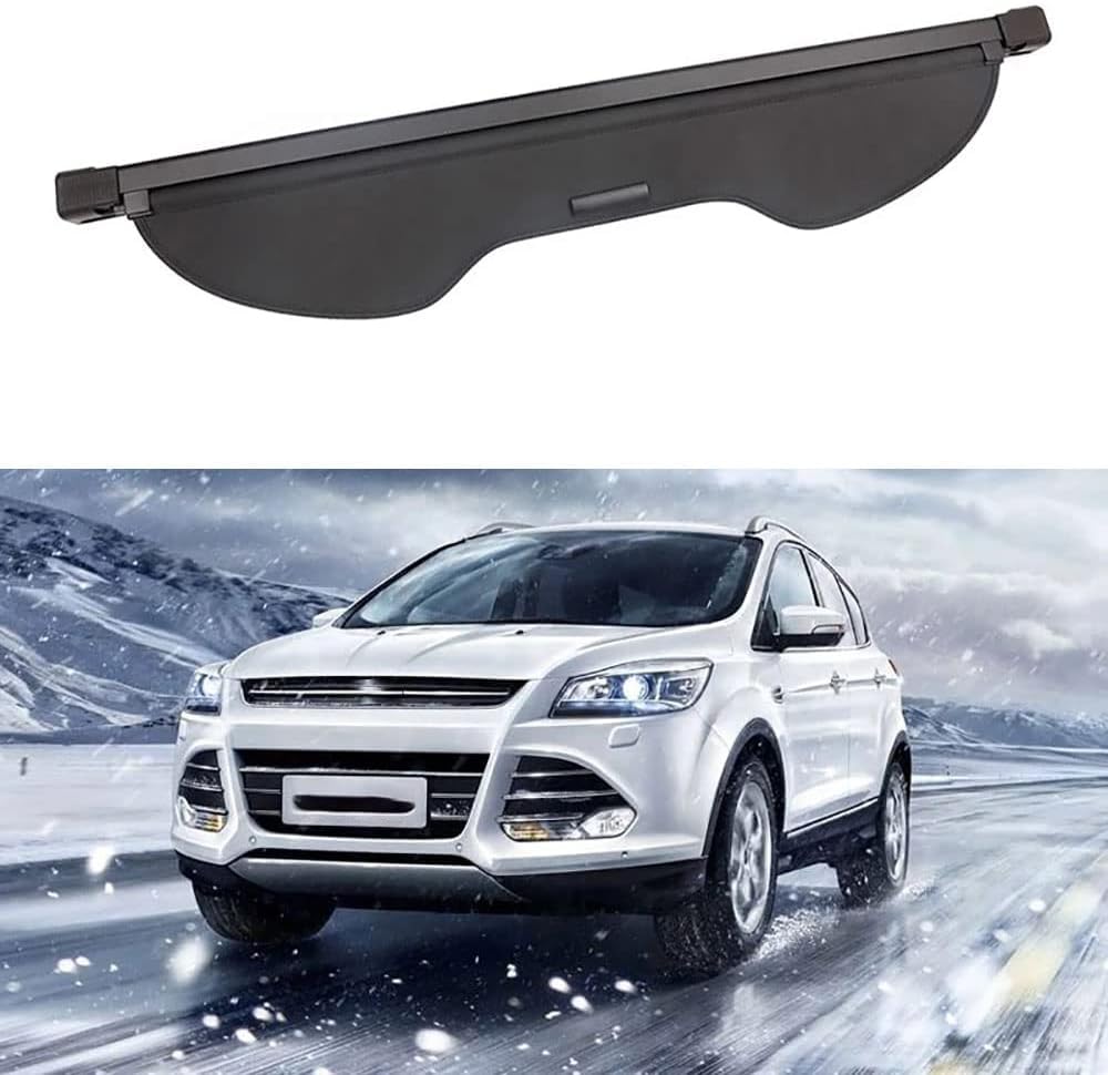 DuanRQ Retractable Boot Cargo Cover for Ford Escape Kuga 2013-2015, Auto Luggage Cover Rear Luggage Shade Shield Dustproof Rear Parcel Shelf