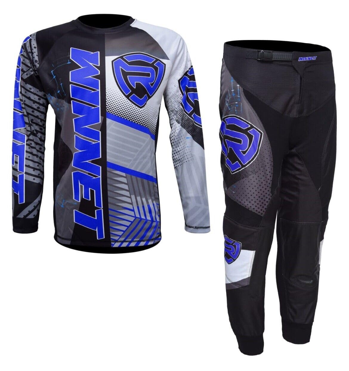 WinNet Completo tuta kit per moto da cross enduro quad fuori strada maglia maglietta e pantalone completino