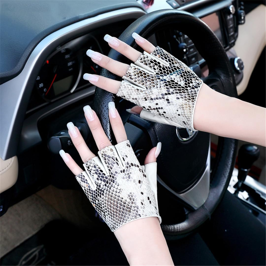 Guantes Sin Dedos De Cuero Para Mujer Guantes Cortos De Medio Dedo Para Chica Punk Rock
