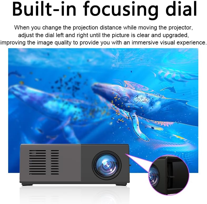 Miniatura 8 de Mini proyector, proyector portátil de soporte 1080P. Adecuado para regalos infantiles, video películas de interior y juegos. Con control remoto.