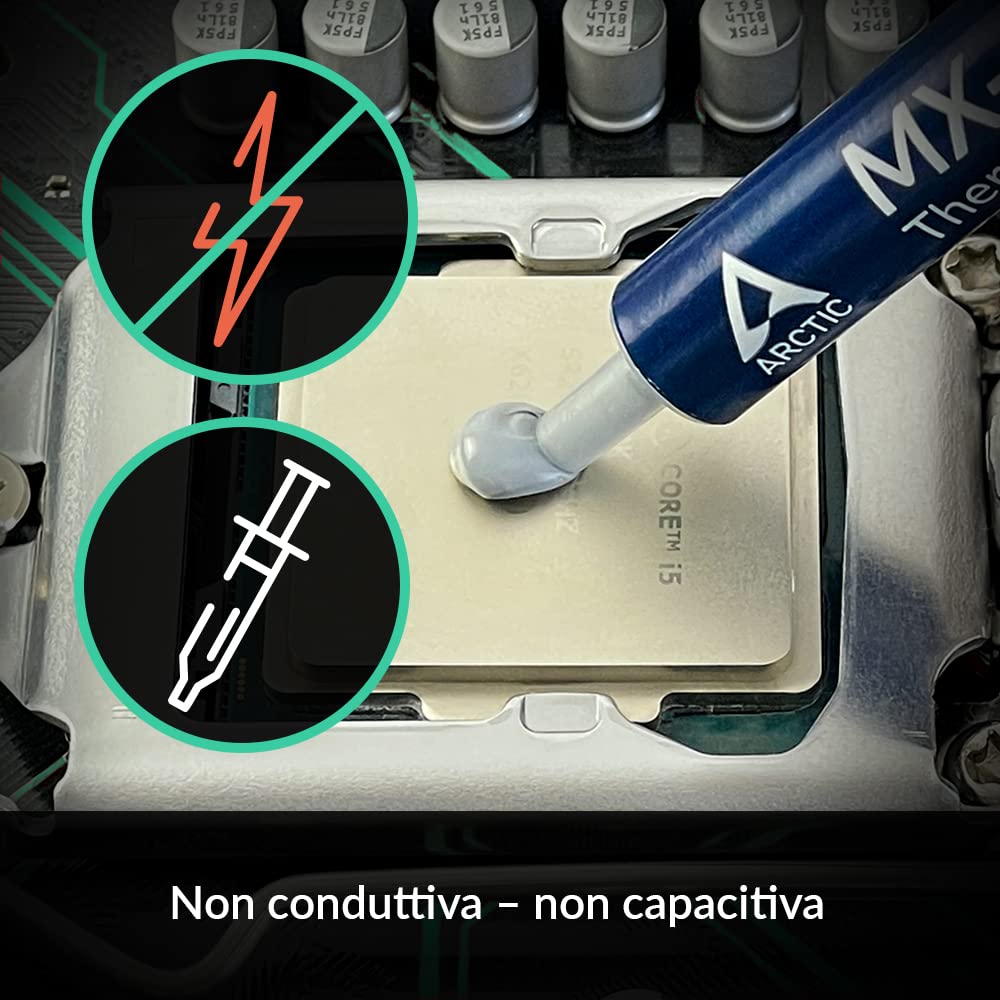 ARCTIC MX-4 (20 g) Premium Performance Pasta Termica CPU CPUper tutti i processori (CPU, GPU - PC, PS4,), conducibilità termica molto alta, lunga durabilità, thermal paste, non conduttiva