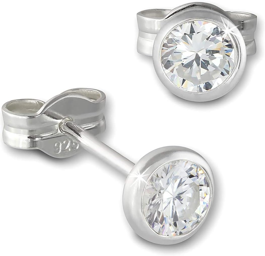 Silberdream Orecchini Donna 925 Orecchini D'Argento Ovale Zirconia Nero