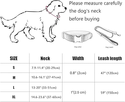 Miniatura 7 de Collar de perro personalizado con hebilla de metal, collares para mascotas personalizados con nombre y número de teléfono (estampado de terciopelo)