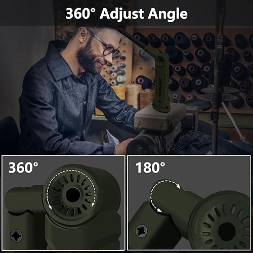 Vista 19 de Luz de trabajo portátil, luces de trabajo recargables con gancho colgante de base magnética, rotación de 360°, 5 modos, COB LED de 800 lúmenes, luz