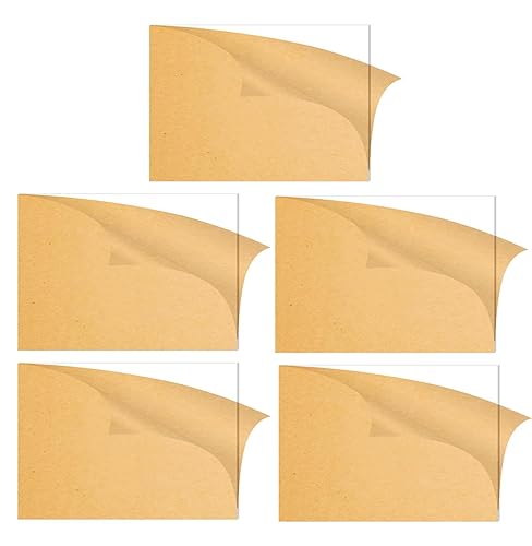 5 hojas acrílicas transparentes de plexiglás fundido de 12 x 16 x 0.078 pulgadas de grosor (0.079 in) con papel protector para reemplazo de marcos