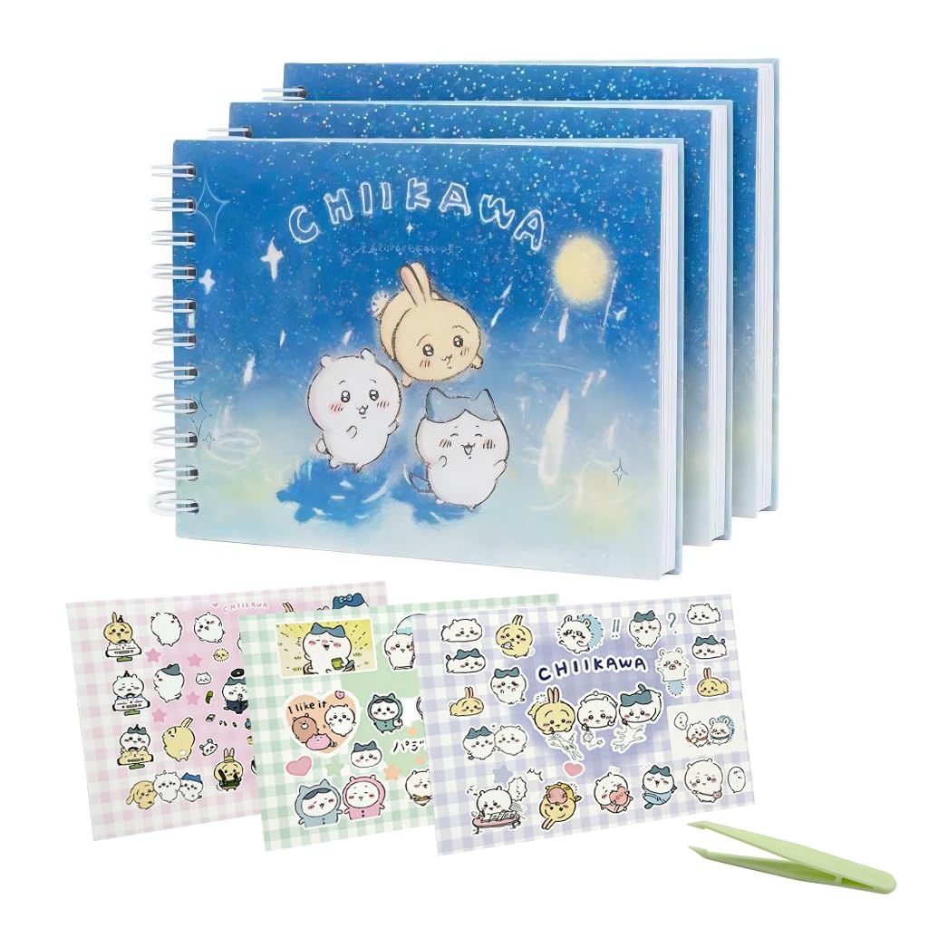 Lot de 3 livres d'autocollants en spirale de dessin animé - 1 000 personnages uniques - Avec pince à épiler - 30 feuilles chacune - 90 feuilles au total - Mini autocollants pour scrapbooking