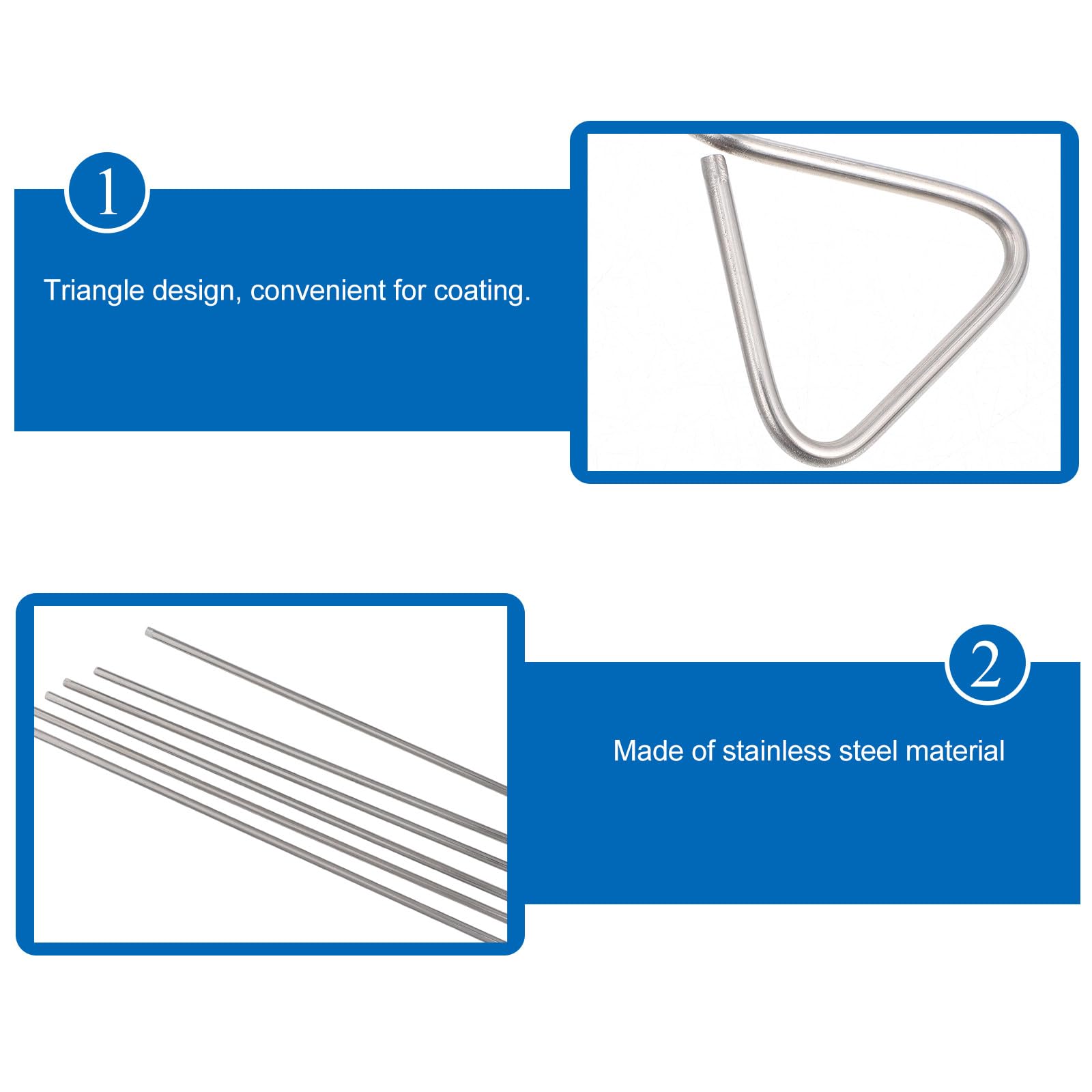 Cabilock Bâtonnets de Revêtement Triangulaires Outils Efficaces Améliorant la Précision 6pcs en Acier Inoxydable pour Applications de Laboratoire pour Échantillons et Boîtes de Petri