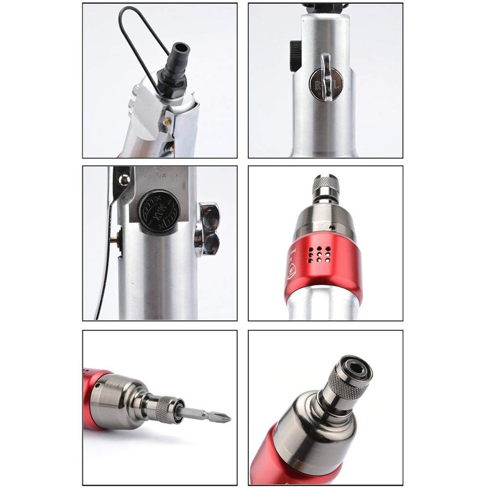 JF-XUAN Portable Practica Pneumatic 9000rpm Industrial Grade Pneumatic Screwdriver, Powerful Type Pneumatic Batch Industrial Grade Hand Tool Hand Tools Industrial Pneumatic Riveted Nut