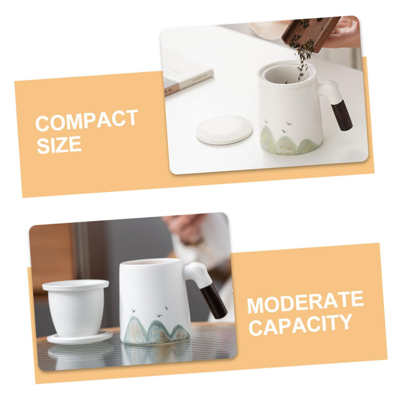Gadpiparty Taza de Cerámica con Infusor y Tapa Taza Pequeña para Té con Filtro Integrado Color Diseño Compacto y Ligera para Uso Doméstico y Oficina