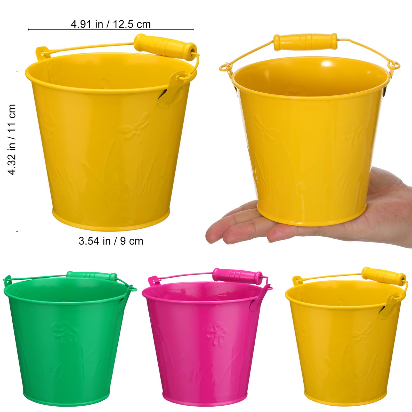 NOLITOY Jouet de Plage Seau en Fer 6 Pcs, Jouet de Seau Maternelle