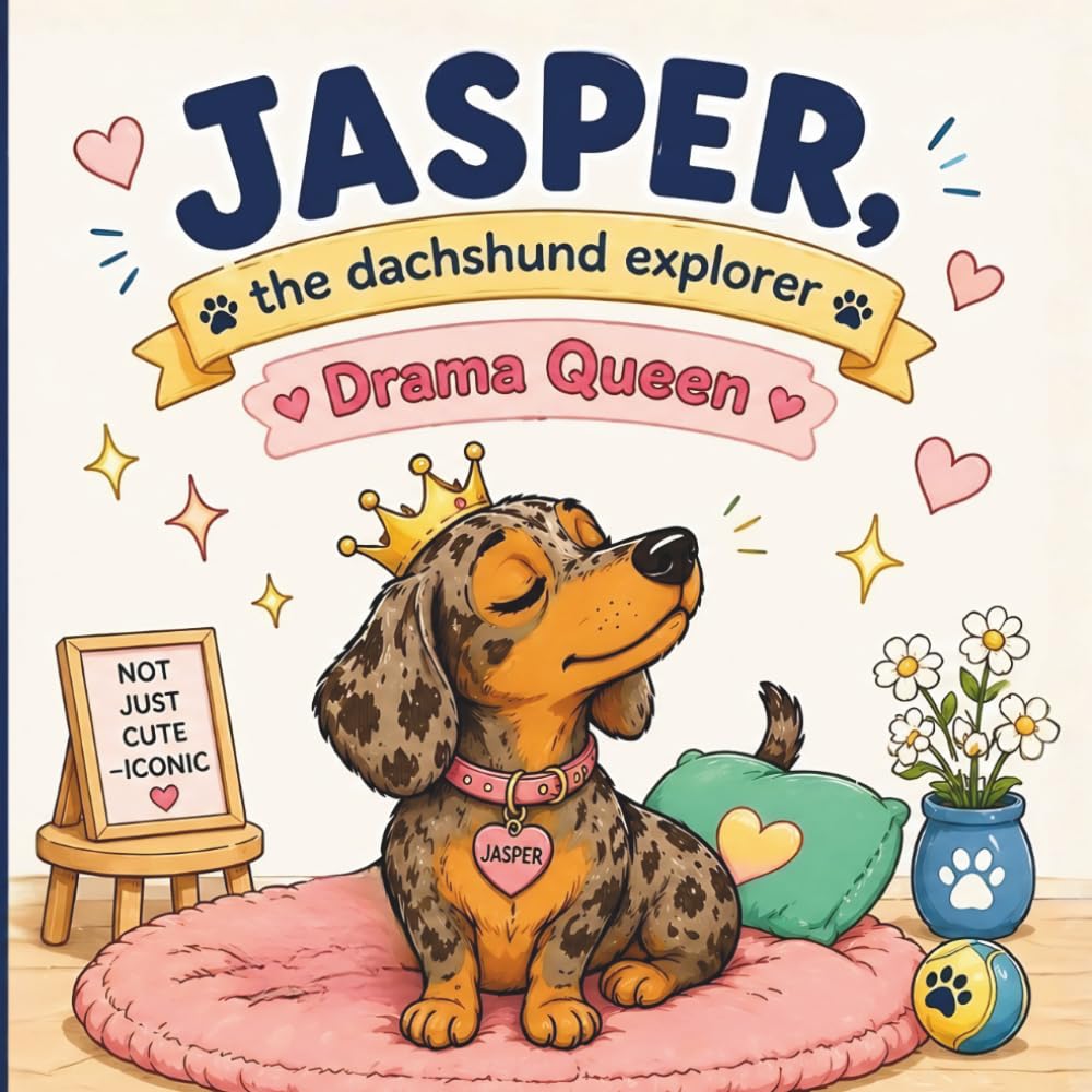 Jasper, the Dachshund Explorer: Drama Queen: 30 Cute & Funny Coloring Pages of a Sassy Dachshund