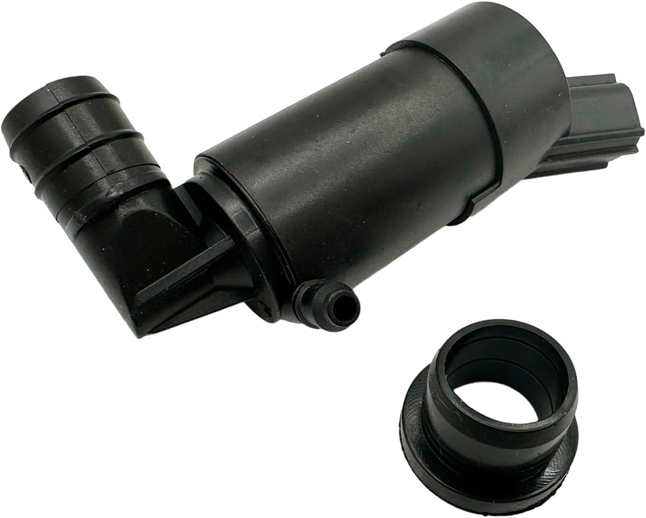Black Windshield Washer Pump with Grommet Fit for Ford Focus 2012-2018 for Ford Transit 2016-2018 BV6117K624AB BV61-17k624-AB Car Front Water Washer Fluid Pump