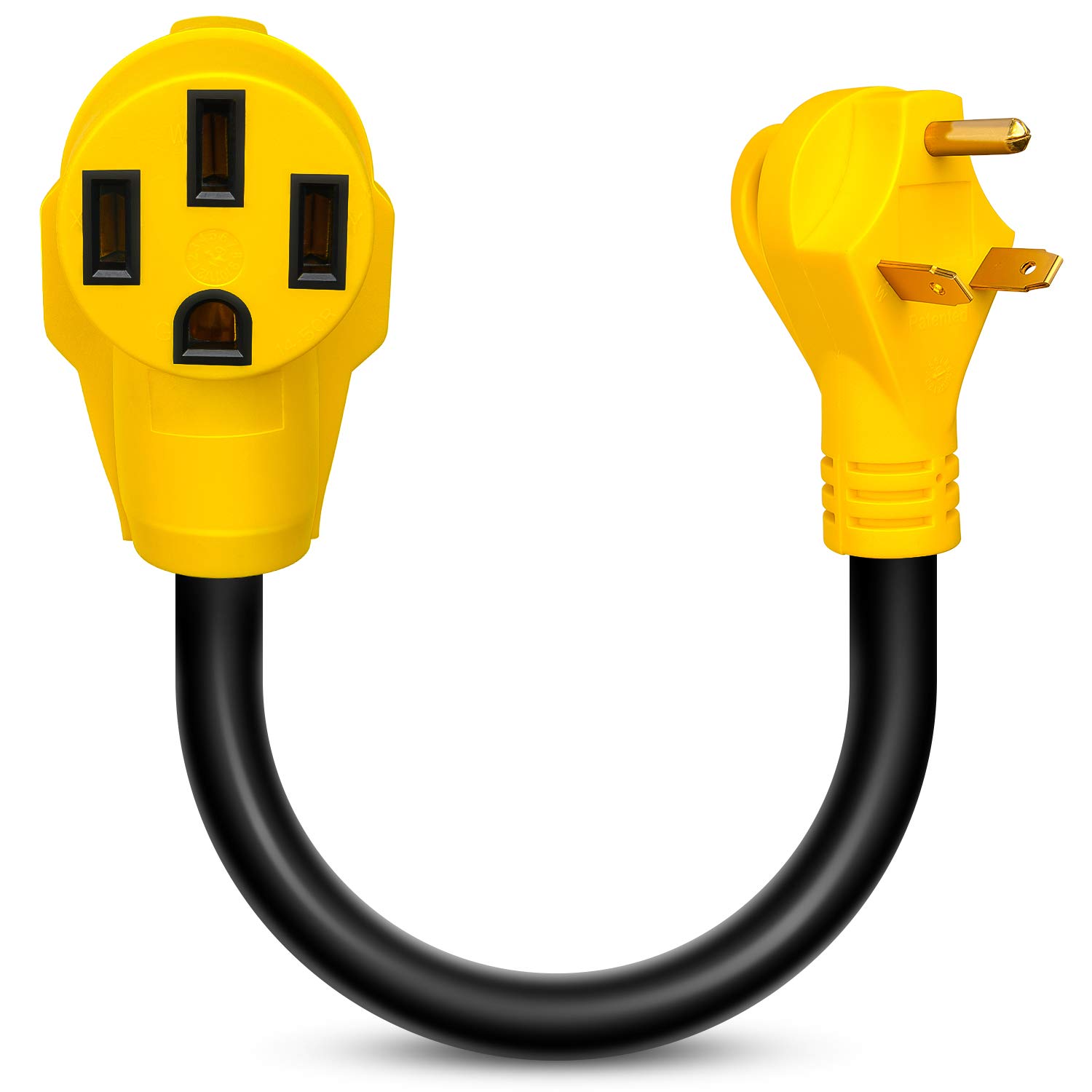 Nilight - 50032R 18 inch 30 Amp to 50 Amp RV Plug Adapter Heavy Duty Dogbone Electrical Adapter with Handle 30A Male to 50A Female Cord Adapter 125V/3750W,2 Years Warranty