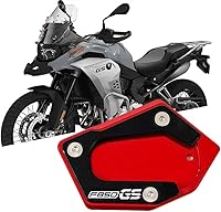 Vista 2 de SCUUBE for BMW F850GS F 850 GS 2018-2020 Motorcycles Kickstand Foot Side Stand Enlarger Plate Extension Pad CNC Support Plate Extension (Color Red)