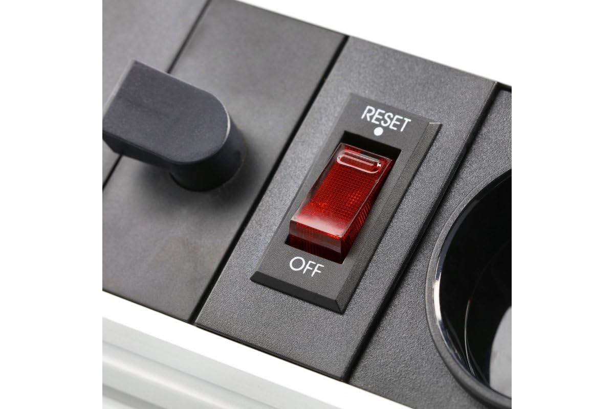 GTV Prise de table encastrable CAMINO 80 mm, 2 x français, USB-A+C, charge à induction 10 W, câble de 1,5 m, blanc - Solution parfaite pour les lieux de travail modernes