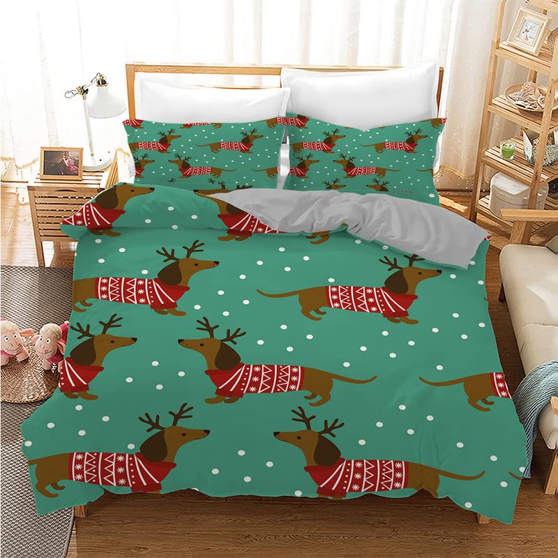 Parure de lit 90x190 enfant chien en microfibre douce avec sa taie d'oreiller