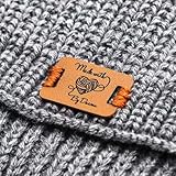 25pcs Personalized Handmade Leather Labels, Custom Text/Logo/Trademark Garment Labels, Knit Crochet Sewing Labels, Garment Care Labels for Hats/Scarves/Sweaters, 0.75 * 1.18in