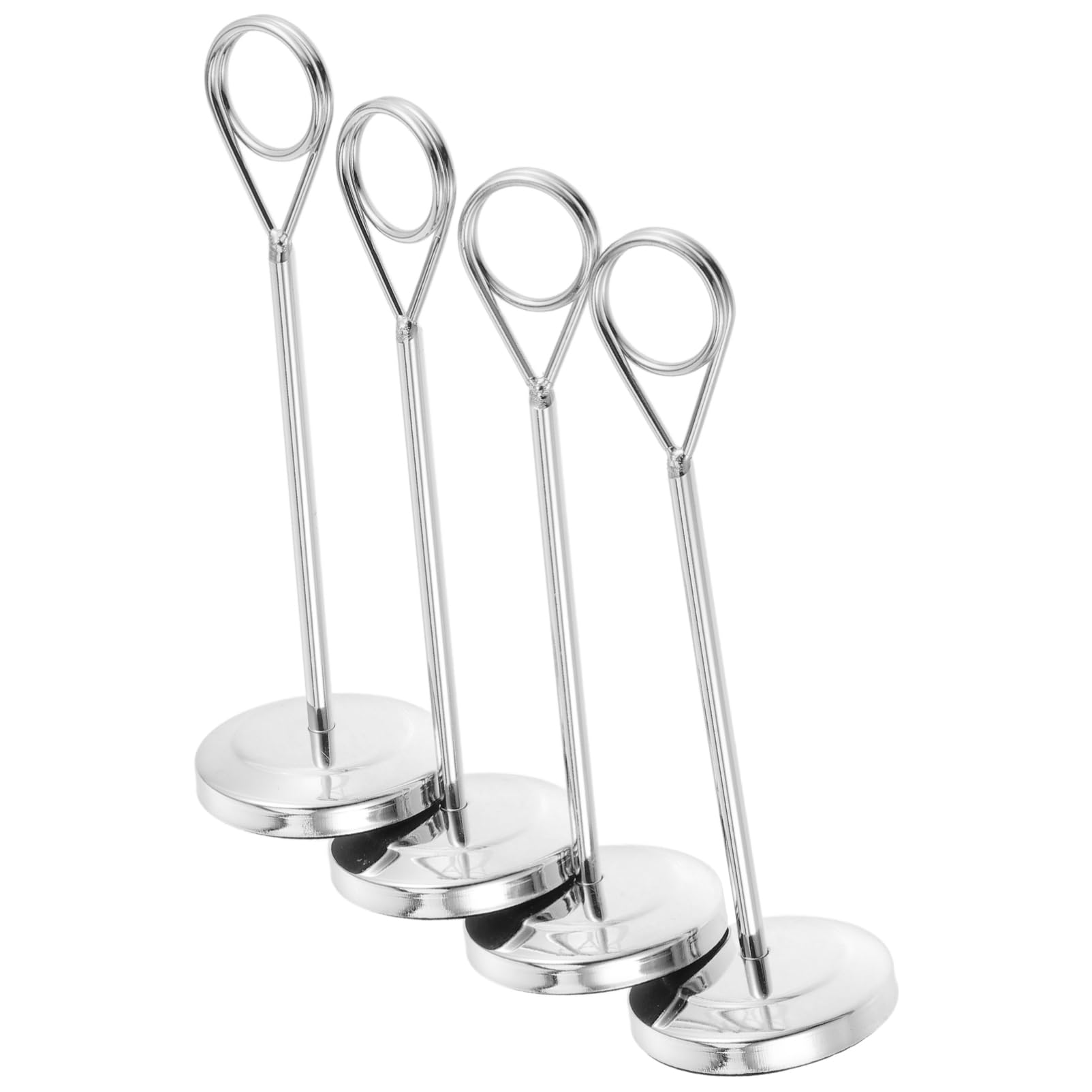 Cabilock Hospitality-grade 4 Pack Table Number Holders Sleek Stainless Steel Place Card Holders for Wedding Centerpieces 15cm Silver