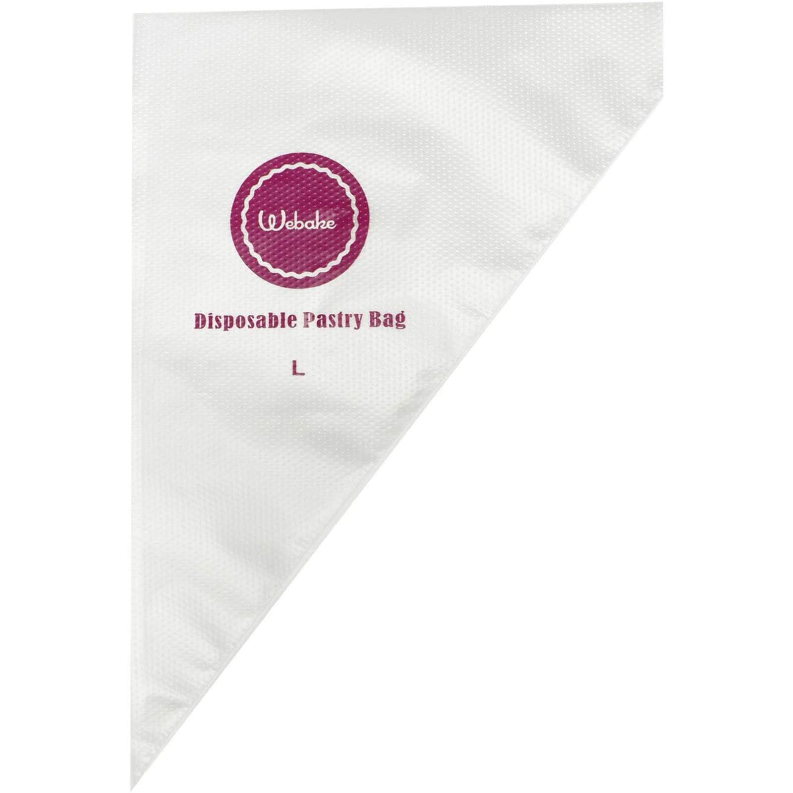 Webake 16 Inch Disposable Pastry Bags - 100pcs Large Icing Piping Bags for All Size Tips Couplers