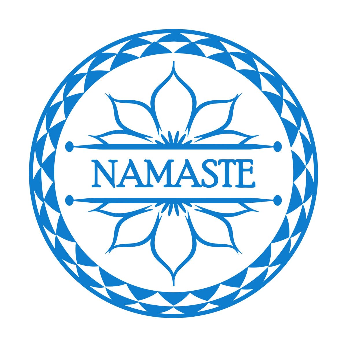 Vinyl Art Sticker Lotus Flower Yoga Meditation Center Logo Namaste 54x54cm Multiple Size Options Large Blue