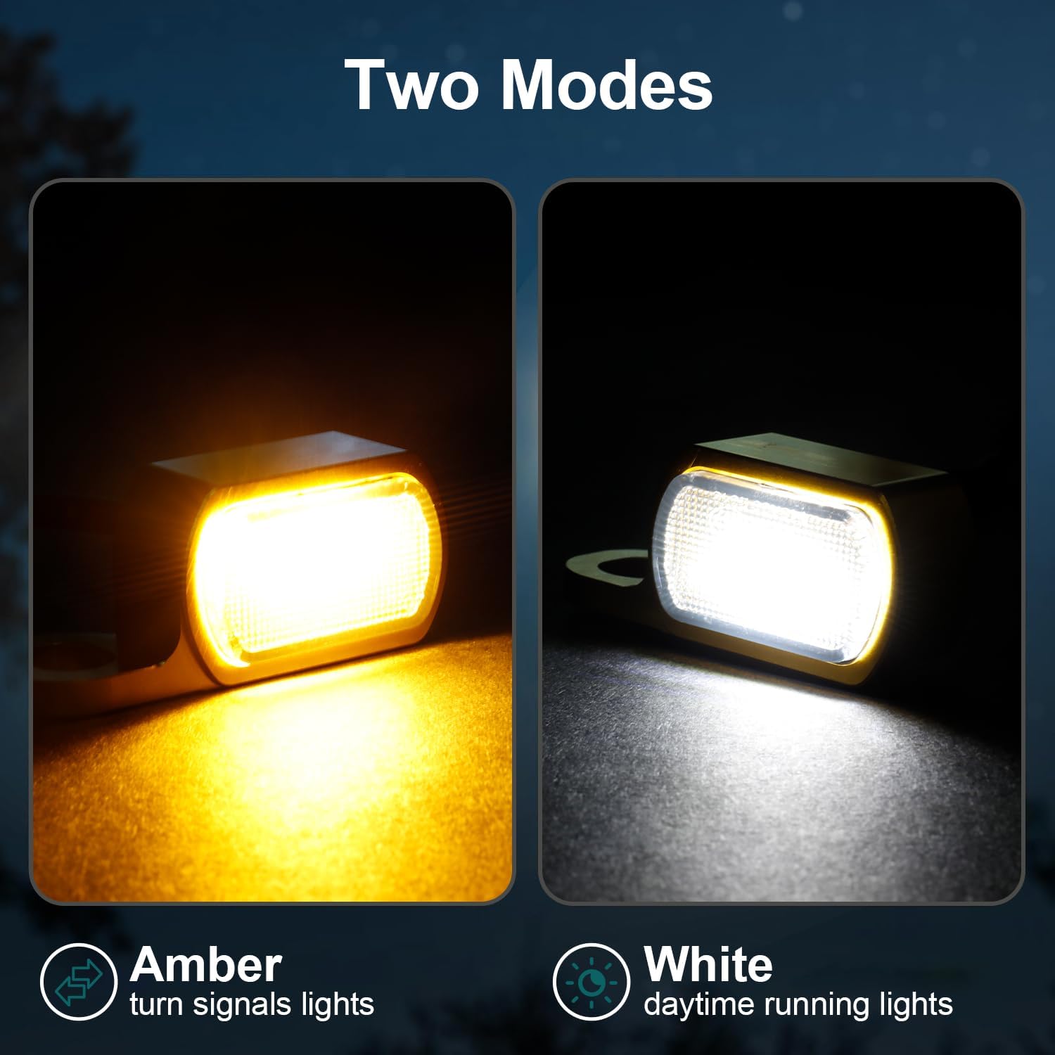 MoKitDora Led Turn Signal Light Mini Size Blinkers Front Running Light for 2004-later Sportster XL 1200 883 Models, Golden Housing