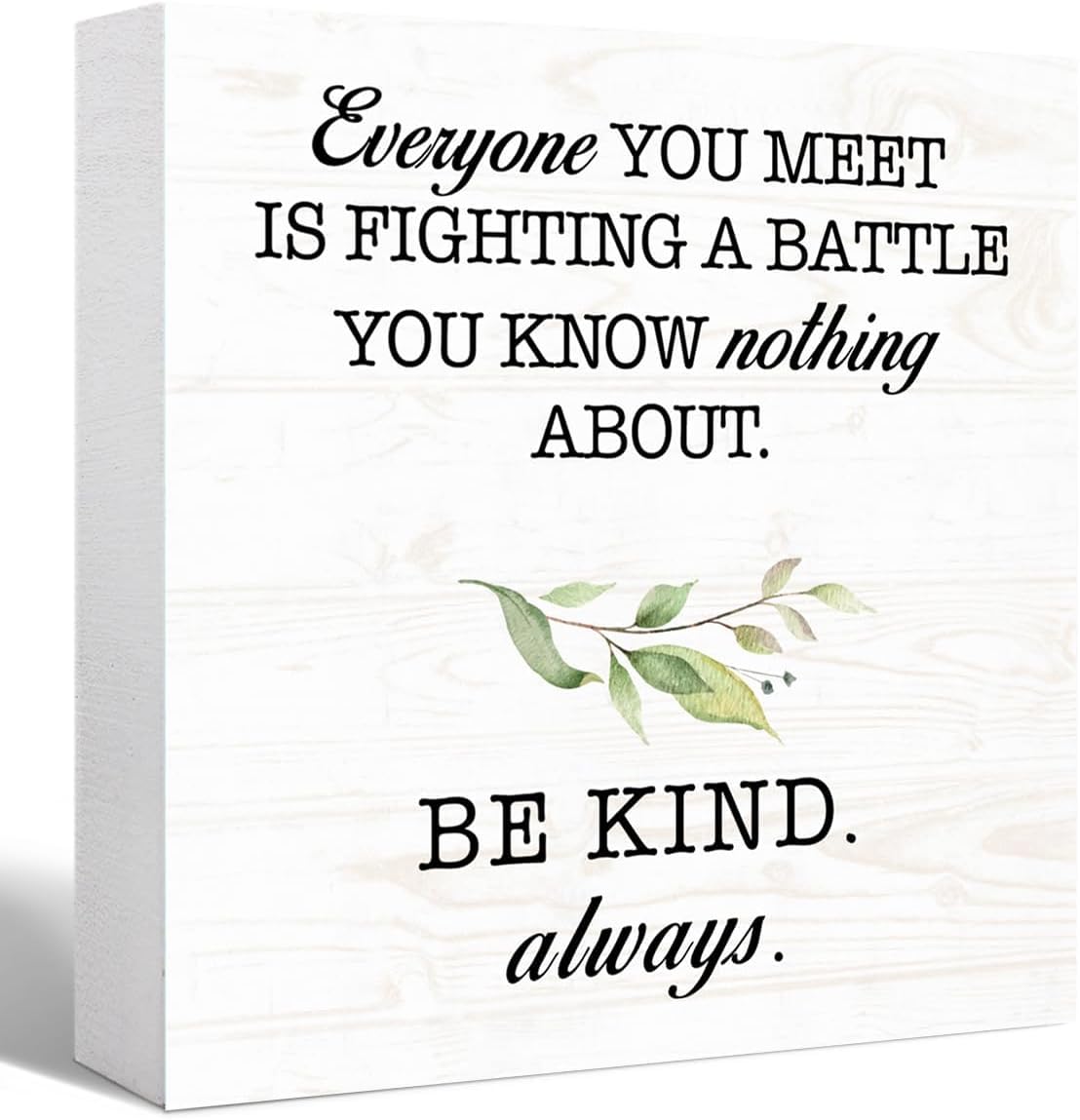 5x5 Inch Be Kind Always Box Sign Rustic Farmhouse Desk Decor