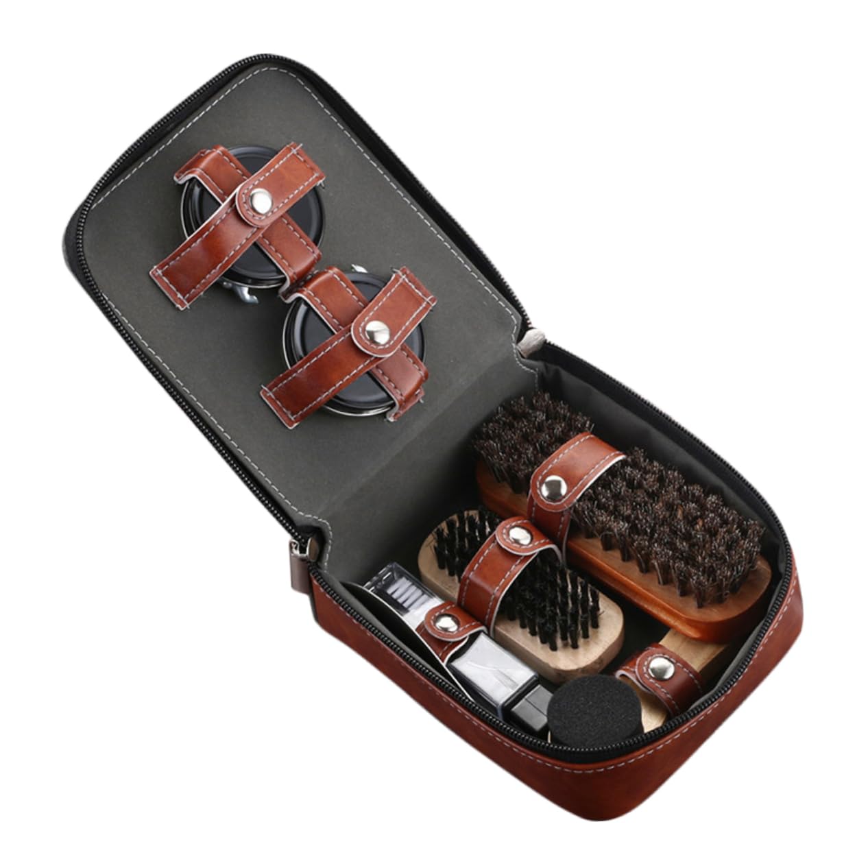 BESTYASH 9pezzi Pennelli Per Pulizia Scarpe Strumenti Portatili Per Lucidatura e Scarpe Con Setole Morbide Per Uomo e Donna