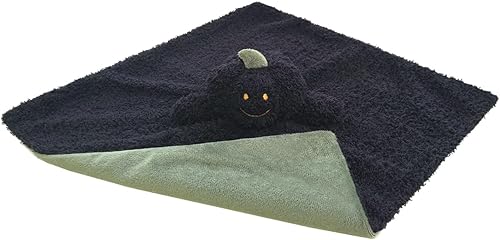 Baby Orange Pumpkin Soft Stuffed Animal Security Blanket, Plush Pumpkin Character Lovey Blanket, Baby Shower/Nursery Gift, Newborn Infant Toddler Snuggle Blankie for Boys Girls, 14 Inches(Black,Small-14")