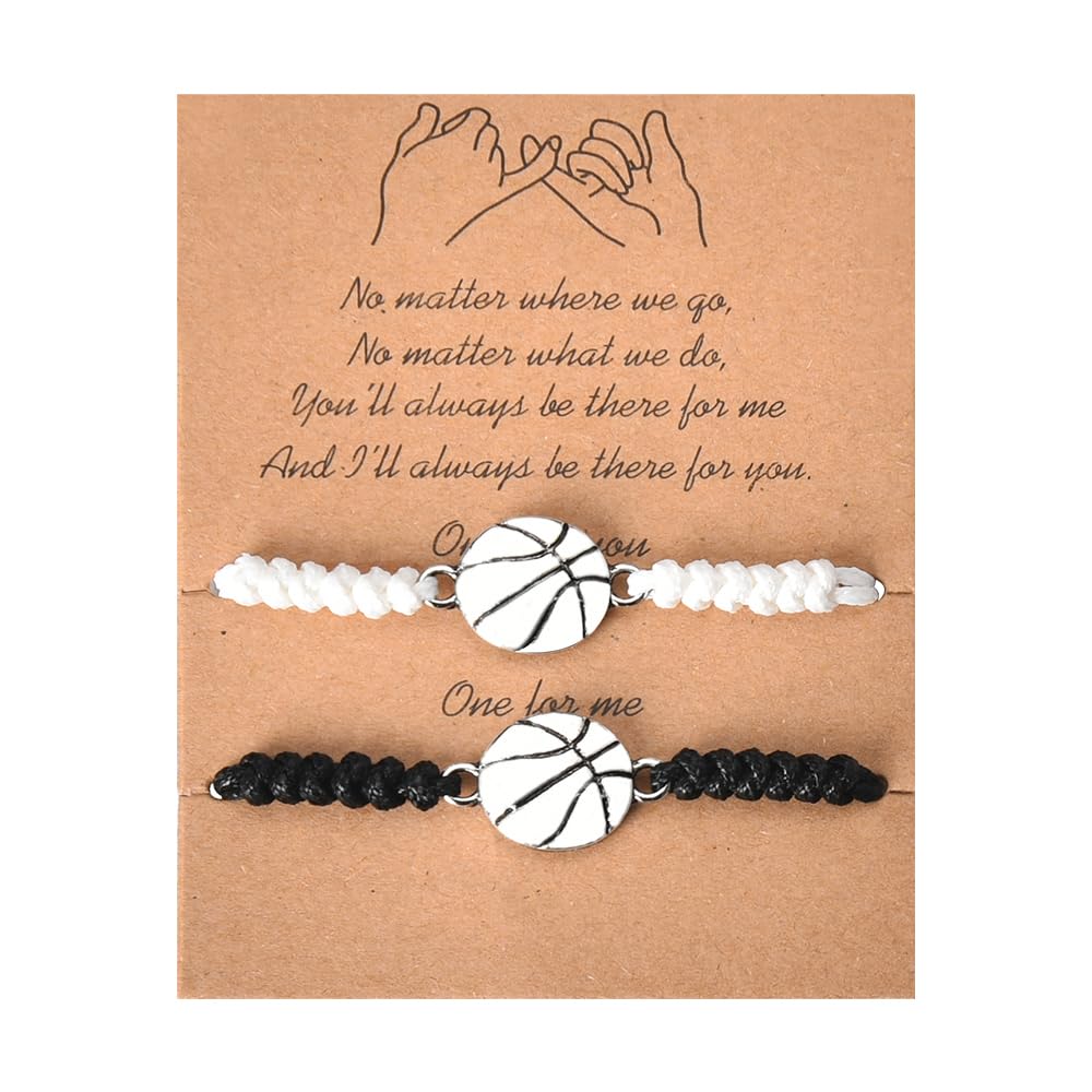 Tennis Ball Bracelets for 2 Matching Couple Bracelets for Husband Boyfriend Best Friend Birthday Christmas Gifts for Friend Son Girlfriend Wedding Anniversary Present for Wife Husband Couple