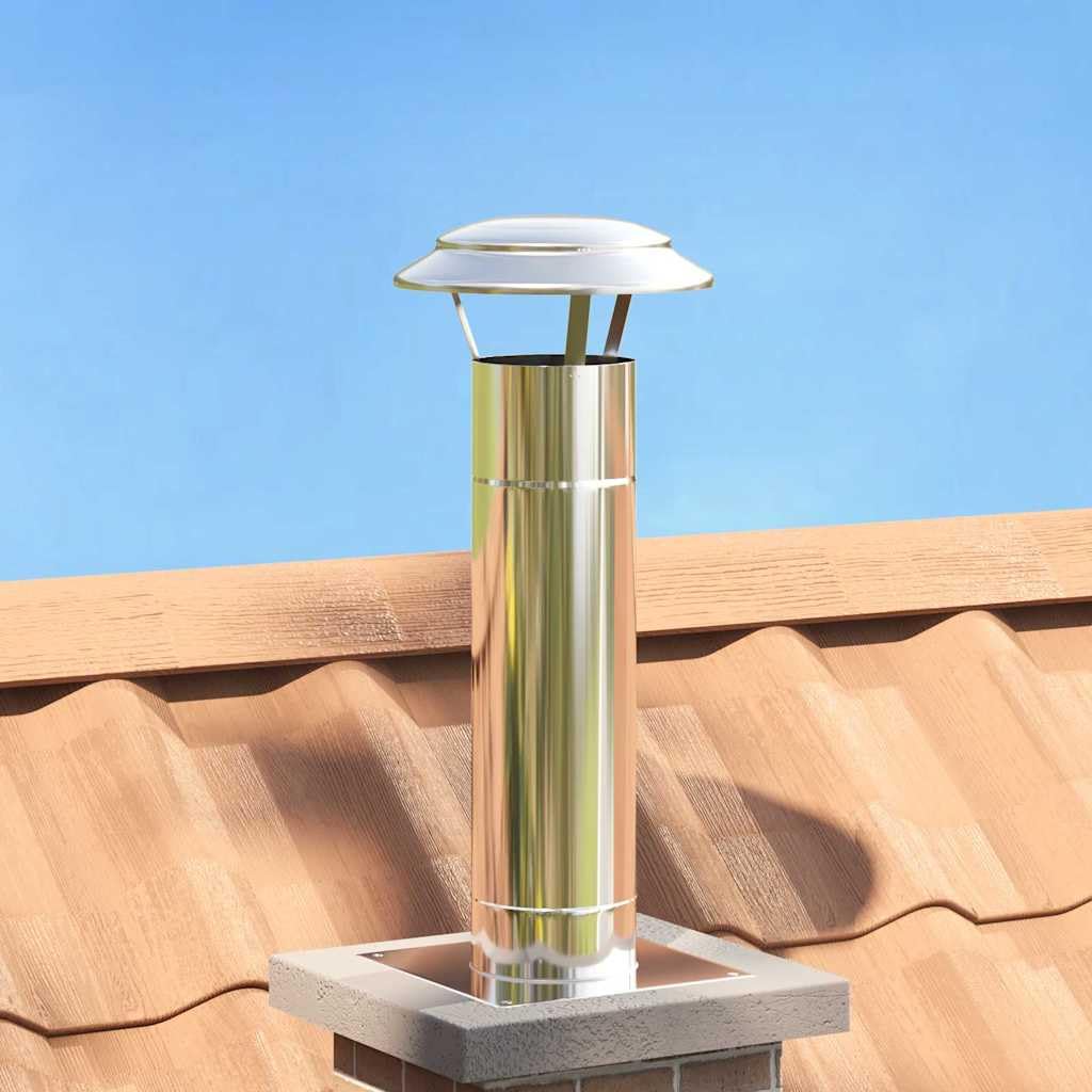 Parapioggia per camino argento in acciaio inox lucidato, 25 x 25 x 20 cm, impermeabile, leggero, per camino, stufa a legna, accessori per forno, protezione per braciere