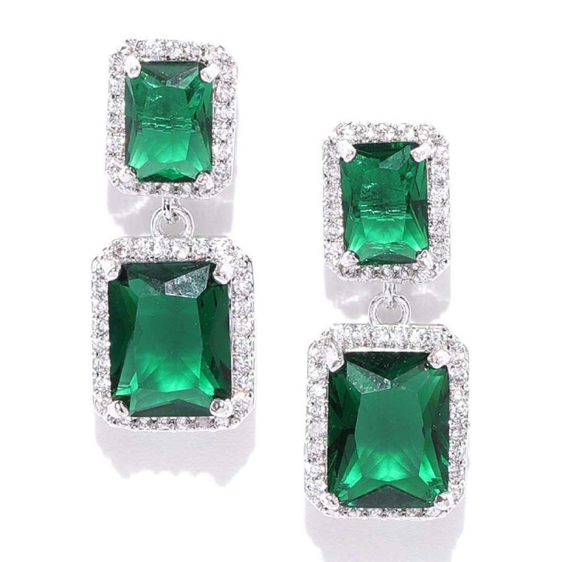 Yellow Chimes Crystal Drop Earrings for Women Elegant Silver Plated Green Crystal Drop Earrings for Women and Girls Valentine Gift for Girls (B08LYBZT7C) Amazon Price History, Amazon Price Tracker