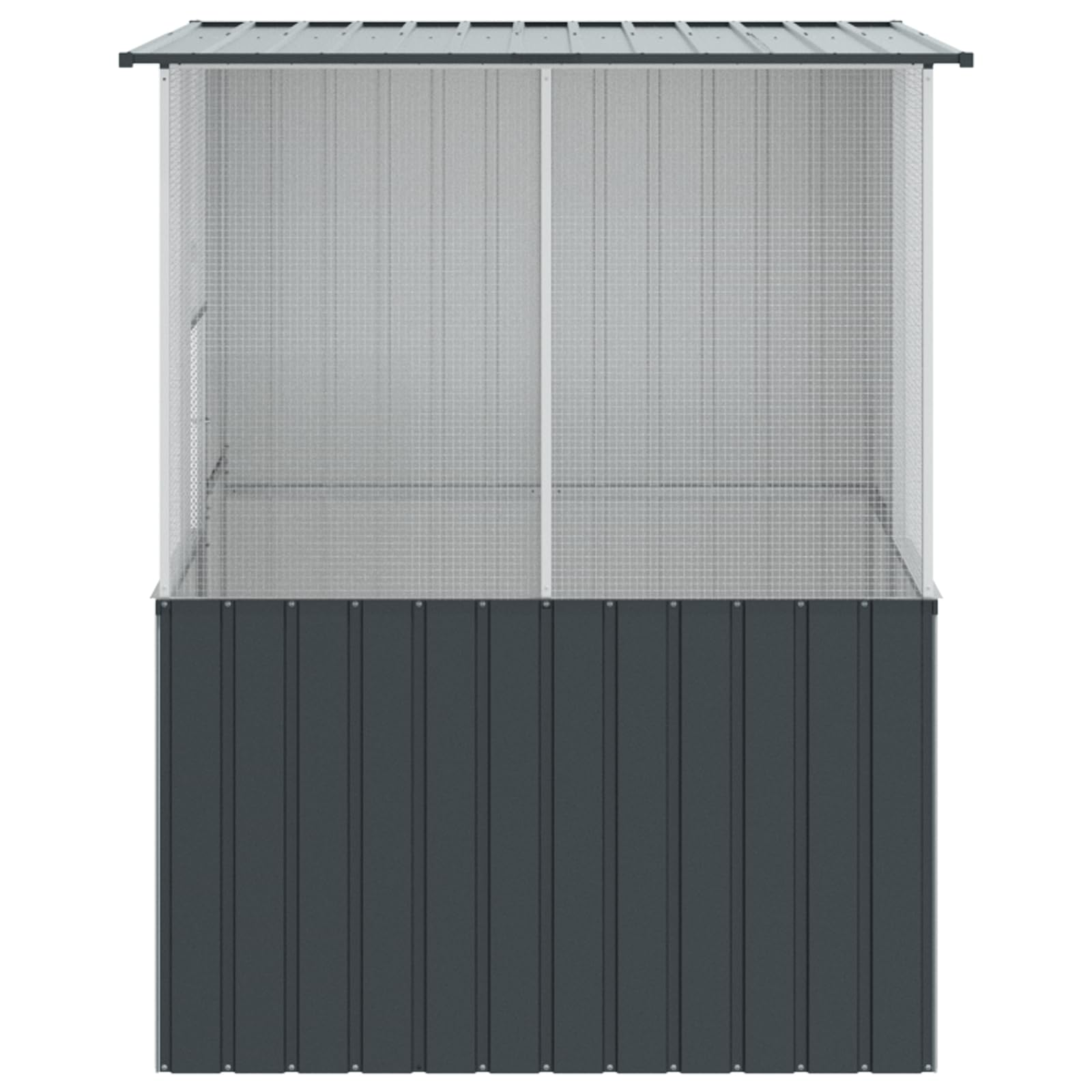 SKM Vogelkäfig Anthrazit 215x78x200 cm Verzinkter Stahl,Tier- & Haustierbedarf,Haustierbedarf,Vogelbedarf,Vogelkäfige & -ständer,Grau,61.8KG,3325168